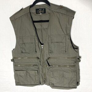 Vintage Borgeoiis Army Green Down Filled Utility Vest S Gorpcore Activewear
